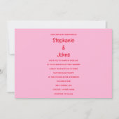 明るいオはっきりしたレンジピンクカラフルフローラ結婚の 招待状 (正面)