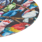 明るいオウム：熱帯の水彩壁紙。 カッティングボード (角)