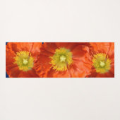 明るいオカラフルレンジミカンのケシの花 ヨガマット (裏面(横))