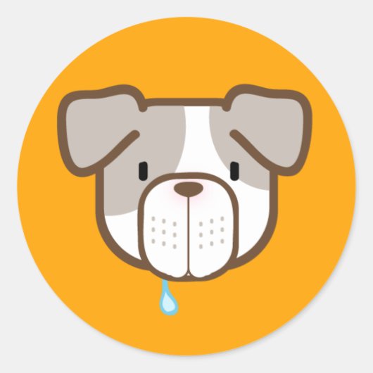 明るいオティスピットブルステッカー ラウンドシール (正面)