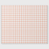 明るいオレモダンンジのプレイド包装紙 ラッピングペーパー (フラット)