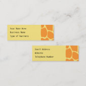 明るいオレンジおよび黄色のキリンのプリントパターン スキニー名刺 (正面/裏面)