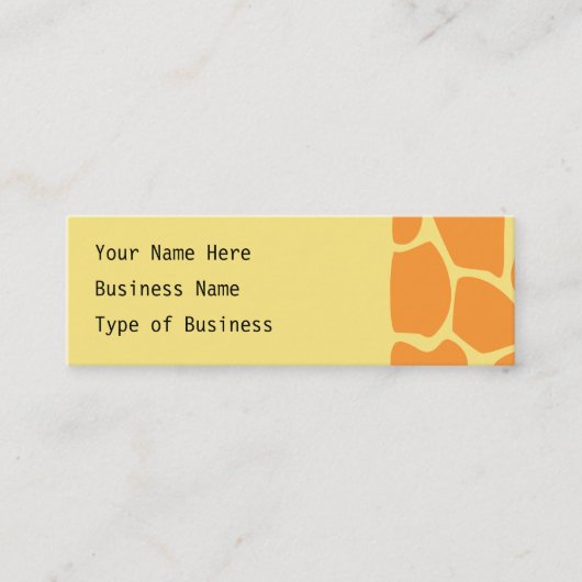 明るいオレンジおよび黄色のキリンのプリントパターン スキニー名刺 (正面)