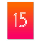 明るいオレンジとホットピンクグラデーションホワイト結婚ズ テーブルナンバー (正面)