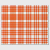 明るいオレンジと白いプレイド|大きいパターン| ラッピングペーパー (フラット)