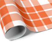 明るいオレンジと白いプレイド|大きいパターン| ラッピングペーパー (ロールコーナー)