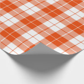 明るいオレンジと白い格子模様 |大| ラッピングペーパー (角)