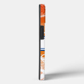 明るいオレンジと白のフローラ、渦巻き状のカスタム Case-Mate iPhoneケース (裏面 / 右)