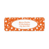 明るいオレンジと白の花柄ラベル ラベル (正面)