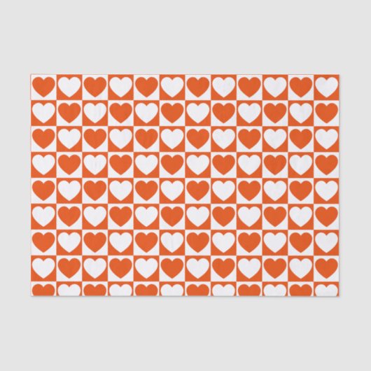 明るいオレンジと白(ハート付き) 薄葉紙 (正面)