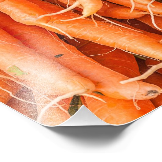 明るいオレンジと緑のニンジンの束 フォトプリント (角)