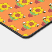 明るいオレンジと黄色のひまわり デスクマット (コーナー)