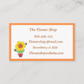 明るいオレンジと黄色のひまわり 名刺 (裏面)