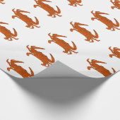 明るいオレンジによって蒸気を発するカニの包装紙 ラッピングペーパー (角)