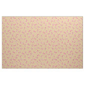 明るいオレンジに散らばるフラミンゴの水彩画 ファブリック (ファットクウォーター)