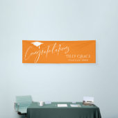 明るいオレンジの大学院生おめでとう 横断幕 (トレードショー)