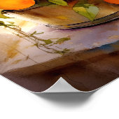 明るいオレンジの木のポット ポスター (角)