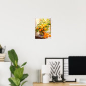 明るいオレンジの木のポット ポスター (ホームオフィス)