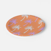 明るいオレンジの熱帯やし ペーパープレート (アングル)