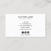 明るいオレンジはっきりしたのベージュ·ピンク·ネービーストライプ 名刺 (裏面)