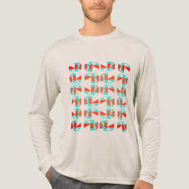 明るいオレンジアクアタンジオメトリックピースMCMルック トライブレンドＴシャツ