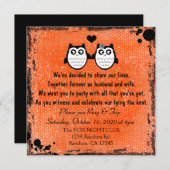 明るいオレンジウグランジクロウパンク結婚式招待状 招待状 (正面/裏面)