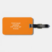 明るいオレンジカスタム色のモノグラム旅行荷物タグ ラゲッジタグ (裏面横)