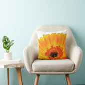 明るいオレンジガーベラの枕 クッション (椅子)