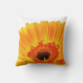 明るいオレンジガーベラの枕 クッション (裏面)