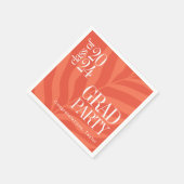 明るいオレンジシンプル色のパーティーと名前 スタンダードカクテルナプキン (角)