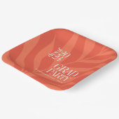 明るいオレンジシンプル色のパーティーと名前 ペーパープレート (傾斜あり)