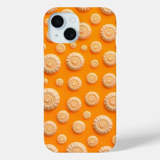 明るいオレンジスパイラルiPhoneケース 女性向け Case-Mate iPhoneケース (裏面)