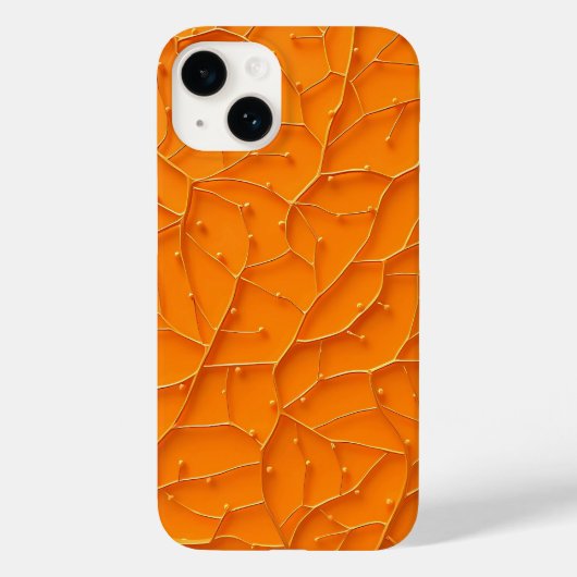 明るいオレンジパターンボールドiPhoneケース Case-Mate iPhoneケース (裏面)
