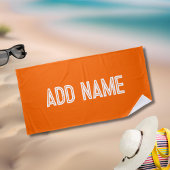 明るいオレンジパーソナライズされた色の ビーチタオル