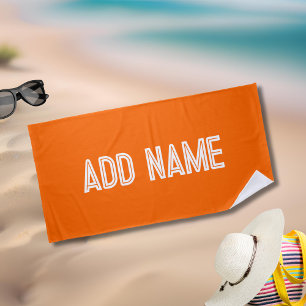 明るいオレンジパーソナライズされた色の ビーチタオル