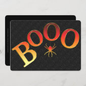 明るいオレンジブーイングのハローウィンパーティの招待状 招待状 (正面/裏面)