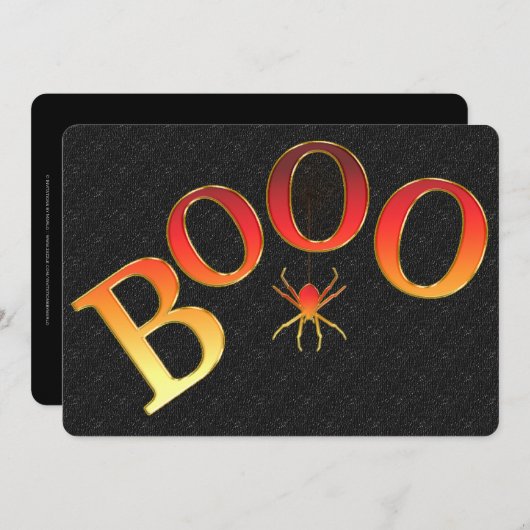 明るいオレンジブーイングのハローウィンパーティの招待状 招待状 (正面/裏面)