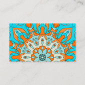明るいオレンジ及び青の曼荼羅のデザイン|のインドのモチーフ 名刺 (裏面)