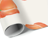 明るいオレンジ水彩画のカボチャパターン ラッピングペーパー (ロールコーナー)