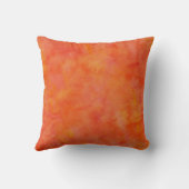明るいオレンジ水彩画の質パターン クッション (裏面)