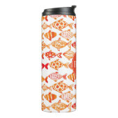 明るいオレンジ水彩画の魚パターン タンブラー (回転左)