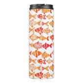 明るいオレンジ水彩画の魚パターン タンブラー (裏面)