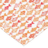 明るいオレンジ水彩画の魚パターン テーブルクロス (アングル)