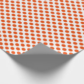 明るいオレンジ水玉模様オンホワイトラッピング紙 ラッピングペーパー (角)