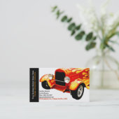 明るいオレンジ炎はヴィンテージの自動車を元通りにしました 名刺 (スタンド正面)