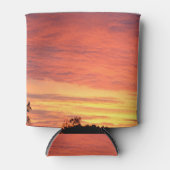 明るいオレンジ白熱［赤熱］光を放つ色の曇りの夕日 缶クーラー (正面)