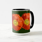 明るいオレンジ色のケシの花 マグカップ (正面右)