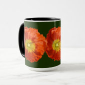 明るいオレンジ色のケシの花 マグカップ (正面左)