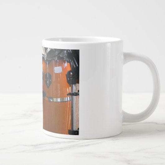 明るいオレンジ色のコンガドラム写真 ジャンボコーヒーマグカップ (右)