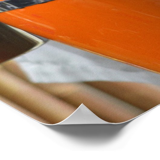 明るいオレンジ色のコンガドラム写真 ポスター (角)